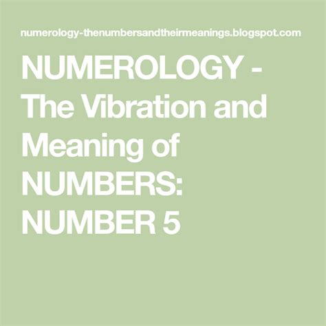 Numerology The Vibration And Meaning Of Numbers Number 5 What Does 5