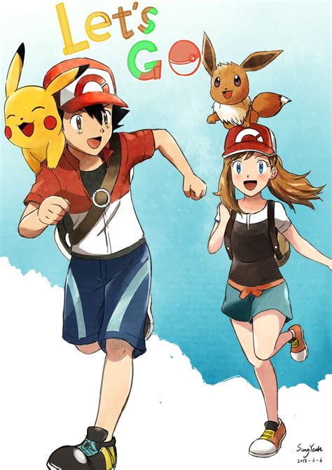 Pikachu Ash Ketchum Serena Eevee Elaine And More Pokemon And More Drawn By Sungyeah