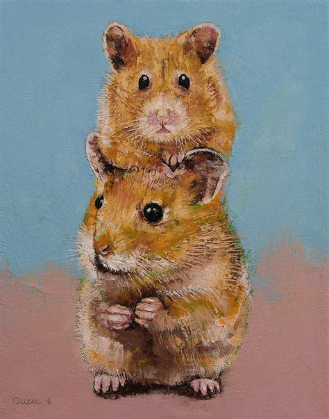 Hamsters Painting By Michael Creese Pixels