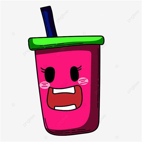 Drink Cup Cartoon With Laughing Expression Drink Cup Cartoon Cup