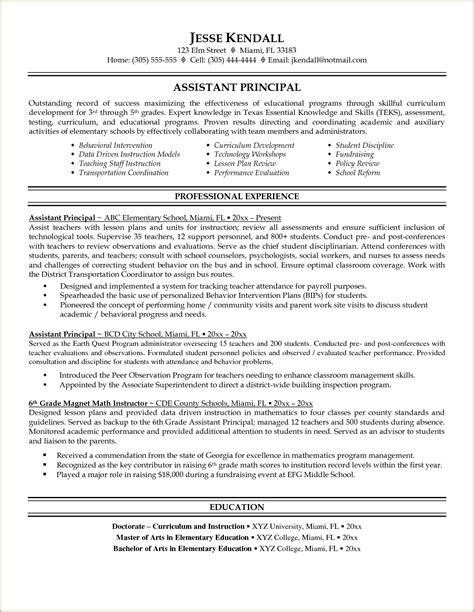 New Assistant Principal Resume Sample Resume Example Gallery