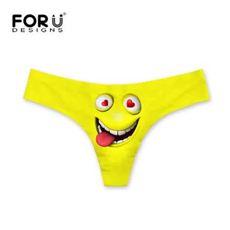 forudesigns sexy women panties seamless underwear 3d funny emoji face print panties women briefs