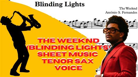 The Weeknd Blinding Lights Sheet Music Tenor Sax Voice Youtube