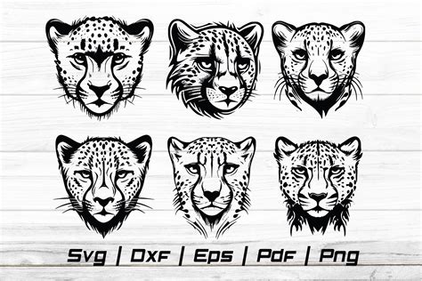 Cheetah Head Svg Silhouette Cut File Graphic By Jennadesignsstore