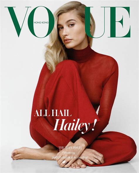 hailey baldwin glows on the vogue hong kong december issue eelive
