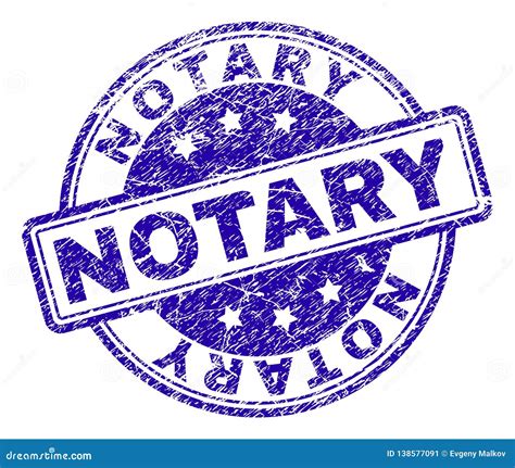 Scratched Textured Notary Stamp Seal Stock Vector Illustration Of