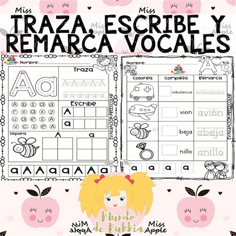 Traza Escribe Y Remarca Vocales Mundo De Rukkia