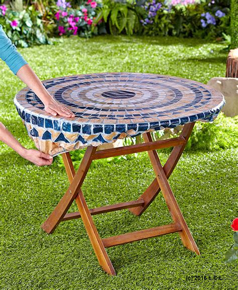 Round fitted tablecloth, round elastic tablecloth, table topper, 74 colors. Round Patio Tablecloths