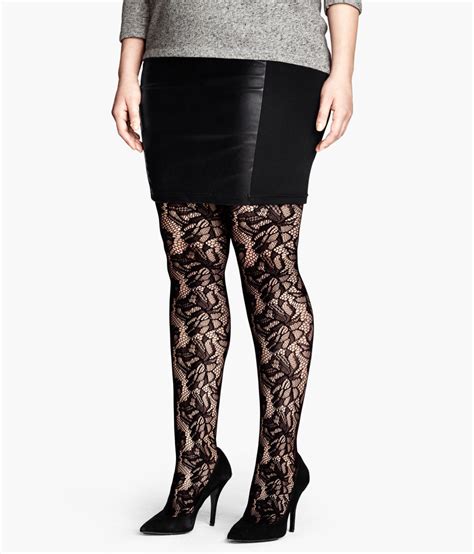 Handm Lace Tights In Black Lyst