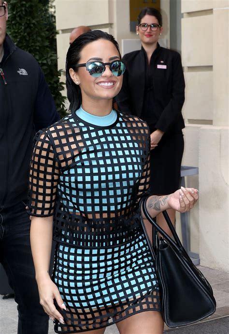 Demi Lovato In Mesh Dress Out In Paris September 2015 Fashion Sizzle