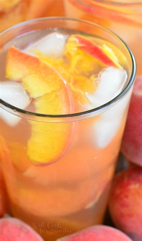 Ginger Peach And Honey Iced Green Tea Will Cook For Smiles