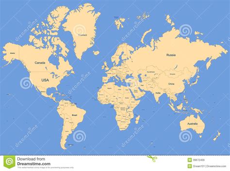 World Map Stock Illustration Image 39672409