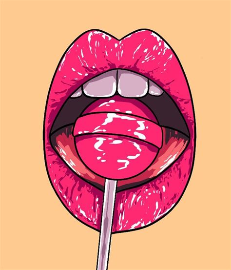 Art Drawing Lips Lollipop Candy Sweet Pop Art Drawing Pop Art Lips Candy Drawing