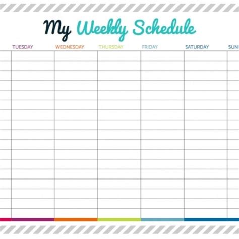 Schedule With Minate Time Slots Weekly Calendar Template Free
