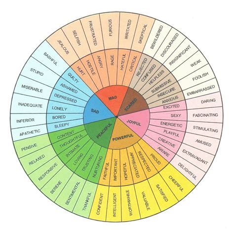 The Feeling Wheel Feelings Wheel Emotions Wheel Emotional Resilience