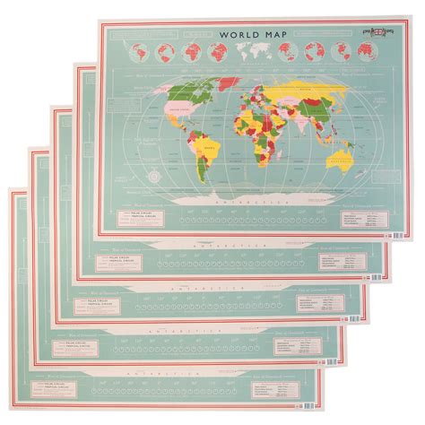 World Map Wrapping Paper 5 Sheets Rex London