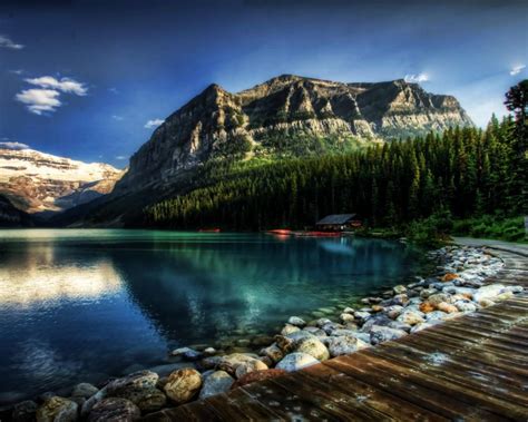 Lake Louise Alberta Canada Fantastic Desktop Wallpaper