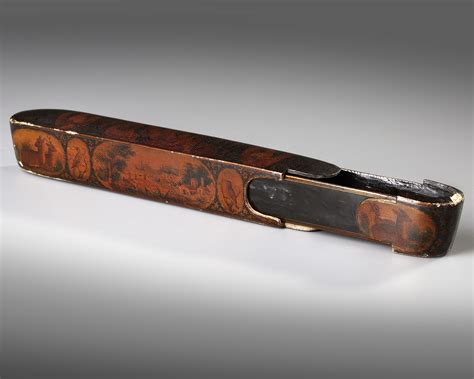 a qajar lacquered papier machÉ qalamdan pen box persia 19th century