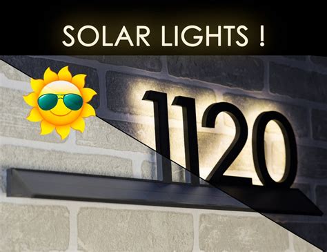 Solar Backlit Custom House Number Sign With Lighted And Etsy