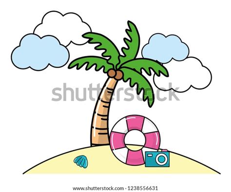 Summer Beach Cartoon Stock Vector Royalty Free 1238556631 Shutterstock