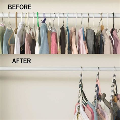 a set of space saving hangers so you can double your closet space without getting rid of half of