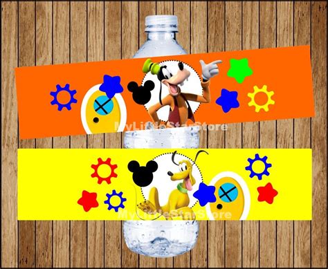 Mickey Mouse Bottle Labels Printable Mickey Mouse Water Etsy Canada