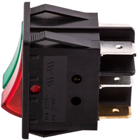 Interruptor Luminoso Basculante Rojo Y Verde Dos Canales Dpdt 6 Pin Cablematic