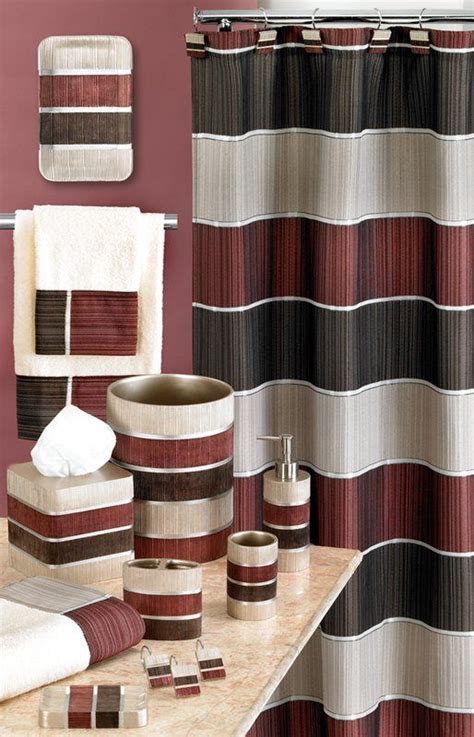 Find a great selection of bathroom accessories online at the online drugstore. Aaronsburg Traditional Chic Striped Fabric Shower Curtain ...