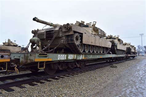 2nd Armored Brigade Combat Team Loading Vehicles At The Railhead