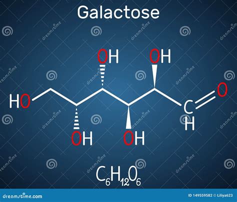 Galactose D Galactose De Molecule Van De Melksuiker Lineaire Vorm