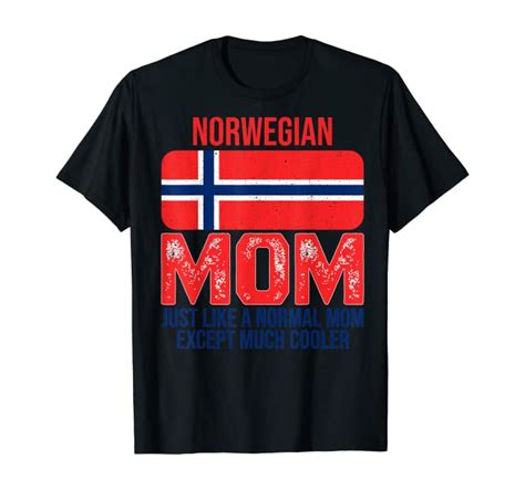Vintage Norwegian Mom Norway Flag Design Mothers Day T