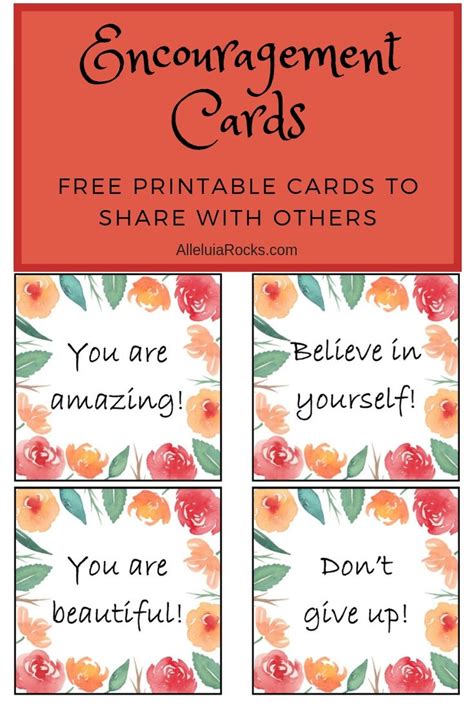 Get A Set Of Free Printable Encouragement Pocket Cards Simply Click