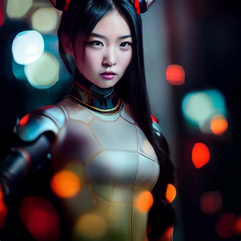 Breathtaking Beautiful Chinese Woman Cyborg Cosplay Midjourney