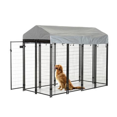Pawhut Outdoor Covered Dog Yard Kennel And Reviews Wayfair