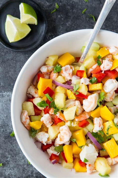 When making ceviche with cooked shrimp, the shrimp can sit in the lime juice and seasonings for up to 2 days. Shrimp Lime Ceviche / Mango Shrimp Ceviche Simple Healthy ...