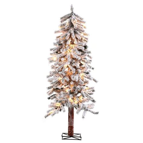 Sterling 5 Ft Pre Lit Flocked Alpine Artificial Christmas Tree With