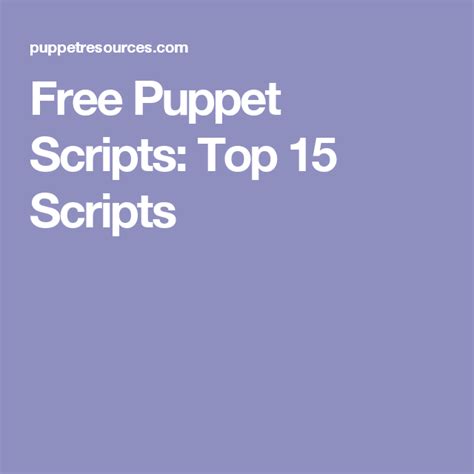 Free Puppet Scripts Top 15 Scripts Childrens Puppets