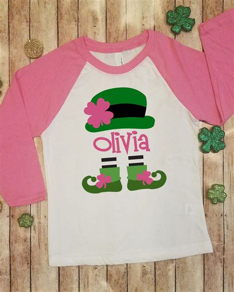 Celebrate the occasion with st. Personalized St. Patrick's Day Leprechaun Girl Raglan ...