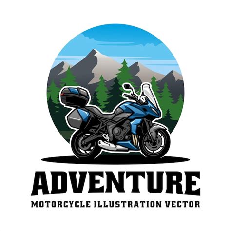 Premium Vector Touring And Adventure Motorcycle Logo Vector