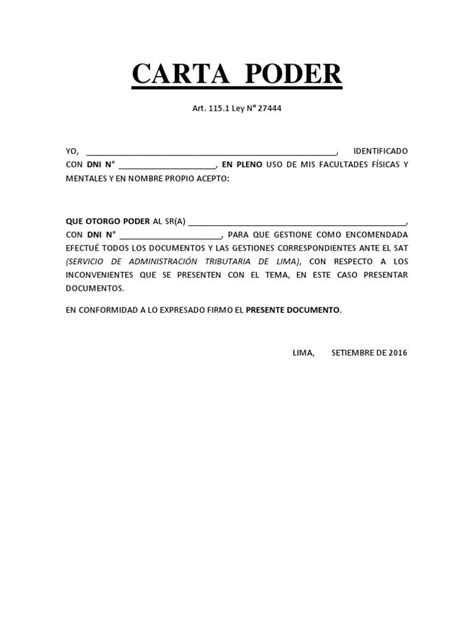 Descarga GRATIS Carta De Poder Para Documentos Formatos WORD PDF