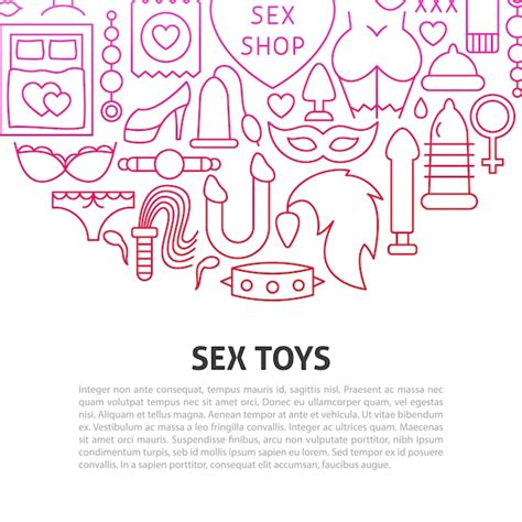 Premium Vector Sex Toys Line Concept Vector Illustration Of Outline Template