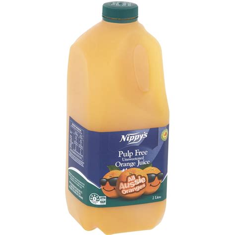 Nippys Pulp Free Unsweetened Orange Juice 2l Woolworths