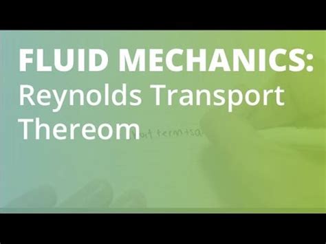 Reynolds Transport Theorem And Conservation Of Linear Momentum Fluid