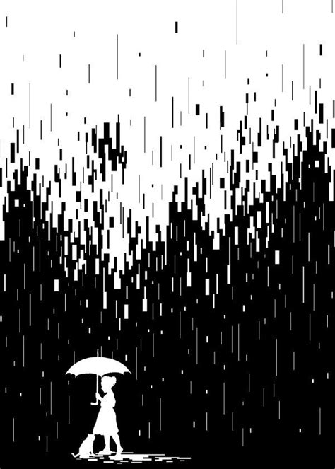 Pixel Rain Poster Print By Steven Toang Displate In 2020 Rain Art