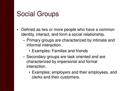 Secondary Social Group Examples Social Groups 2022 10 27