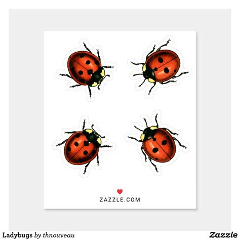 Ladybugs Sticker Vintage Prints Vintage Art Vintage Antiques Black