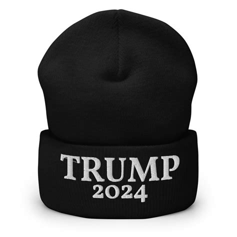 Trump 2024 Embroidered Cuffed Beanie Winter Hat Etsy