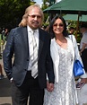 Bee Gees' Barry Gibb enjoys a day at Wimbledon with his wife Linda ...
