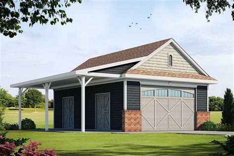 Plan 42558db Detached Garage Plan With Barn Like Doors And Covered