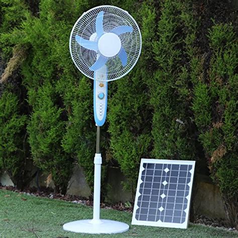 Pk Green Solar Fan 12v 20w Oscillating Floor Solar Powered Fan Kit For Car Caravan Motorhome